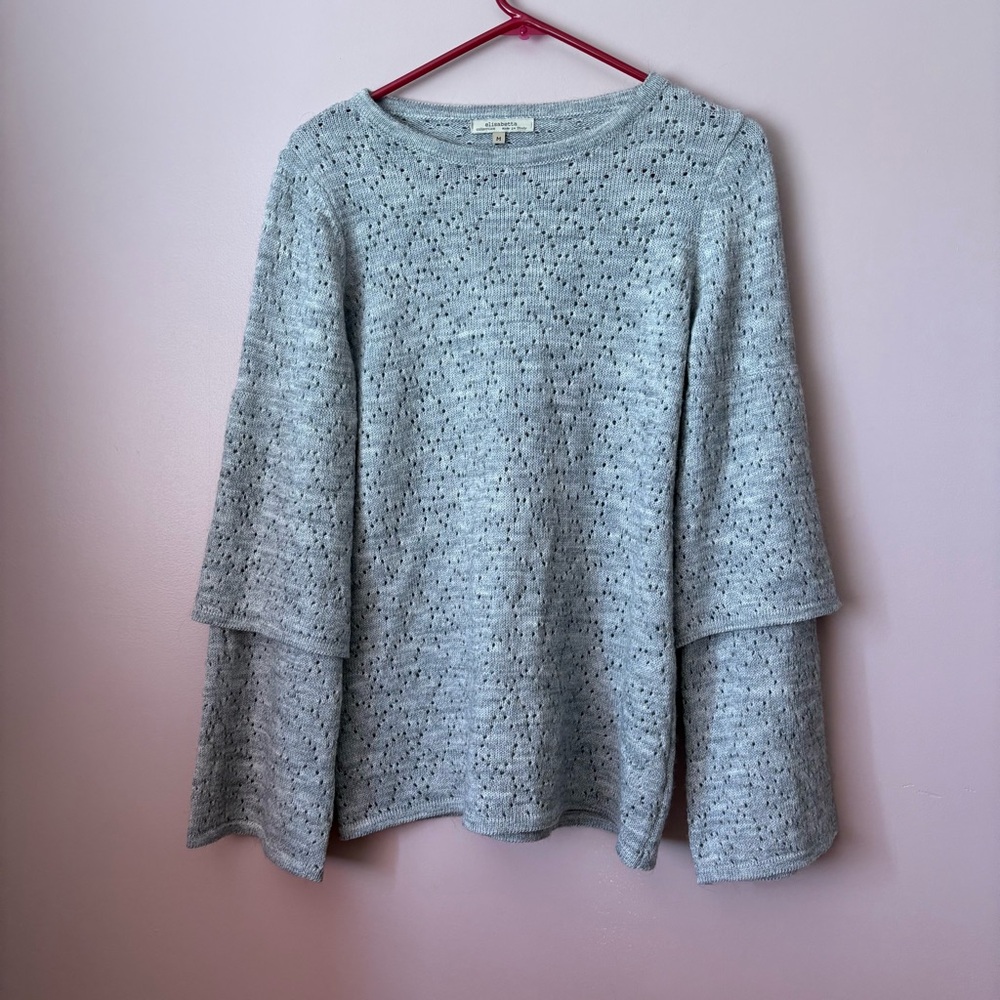 💚Elisabetta Gray 30% Wool Crew Neck Sweater